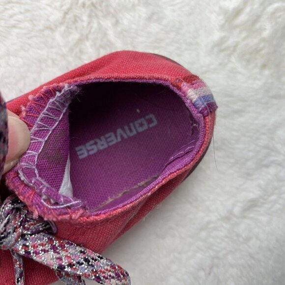Converse All Star Chuck Taylor Girls Youth Size 1 EUR 32 Shoes Pink White - Picture 12 of 12